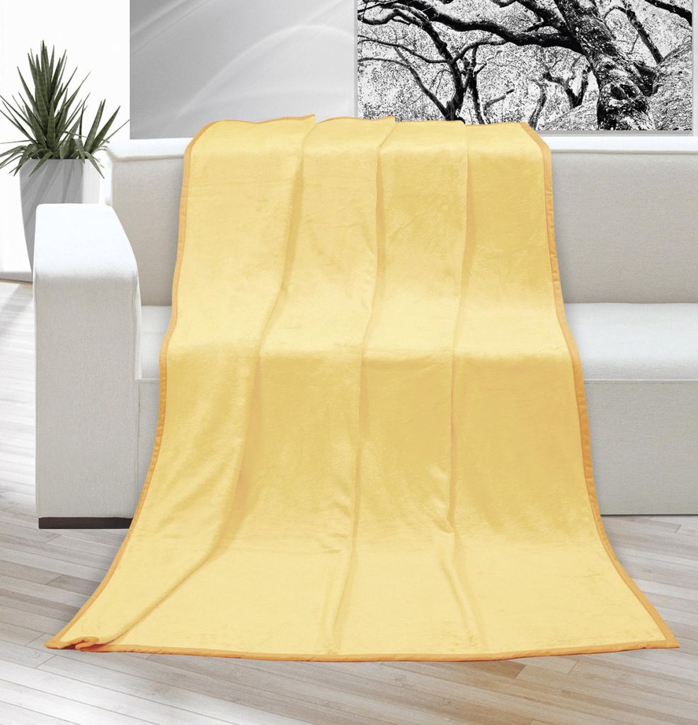 Decke micro einzel 150x200cm hellgelb