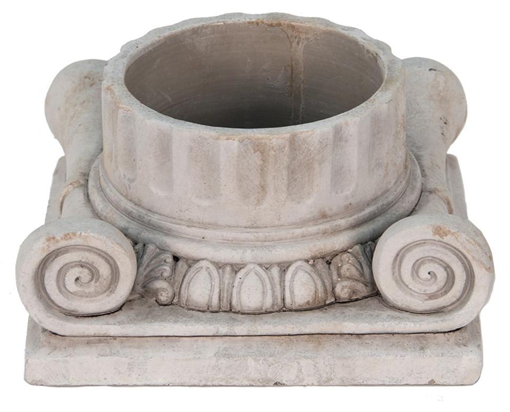 Clayre & Eef Blumentopf 21x21x11 cm Grau Stein Immagine del prodotto 
