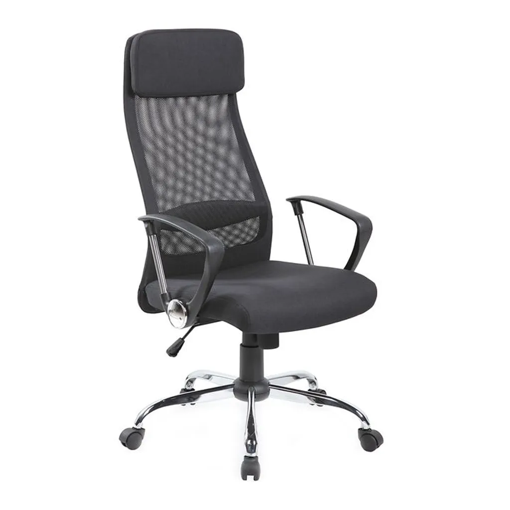 Chaise pivotante RADOSTINA en métal noir avec dossier ergonomique chic