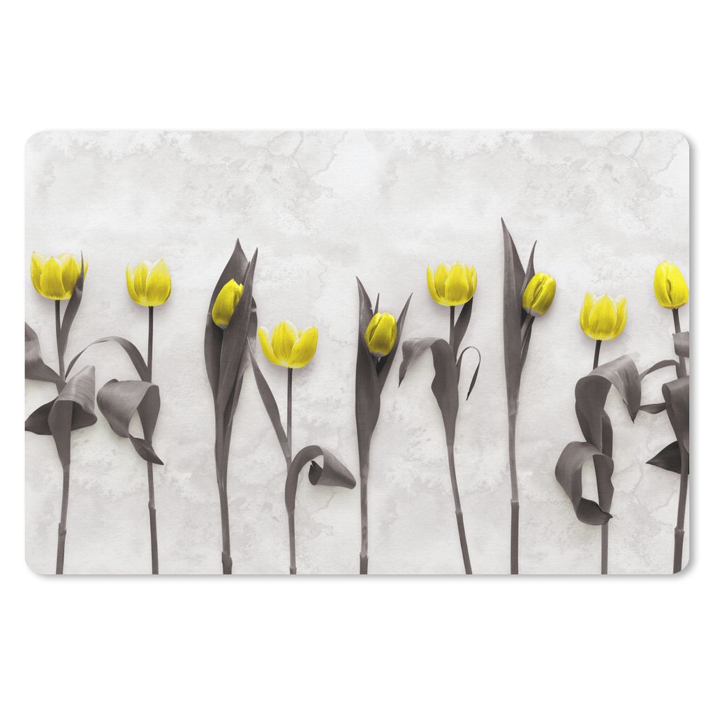 MuchoWow Schreibtischunterlage Blumen - Tulpen - Marmor 60x40 cm - XXL Mauspad - Großes Mauspad