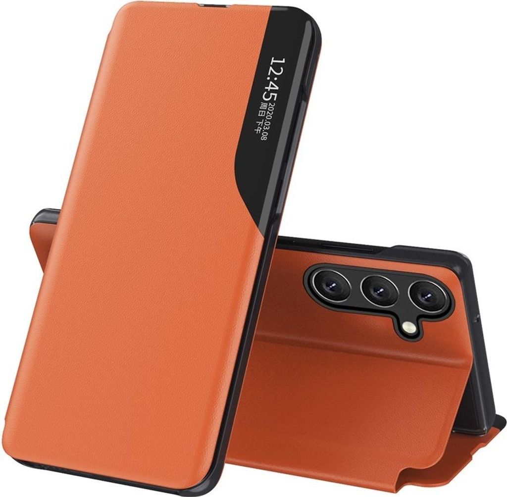 Hülle für Samsung Galaxy S24 FE - Phonesta Smart View Side Book Klapphülle - Orange