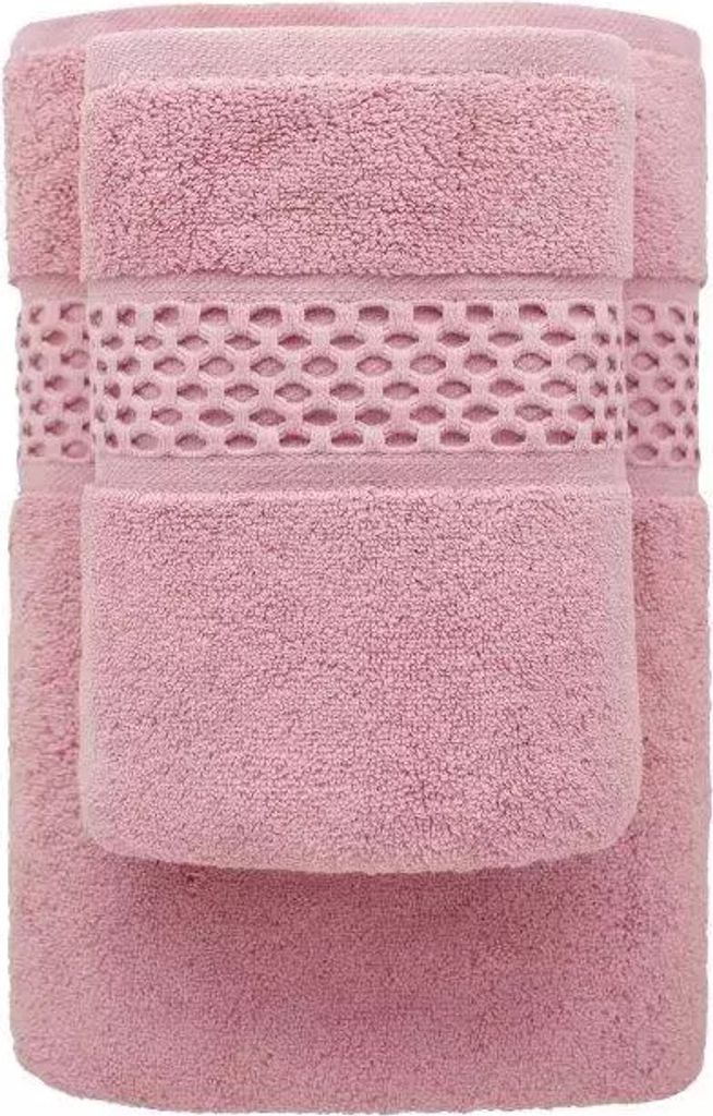 Handtuch 50x90 Rete dick rosa 100% Baumwolle 650g weich