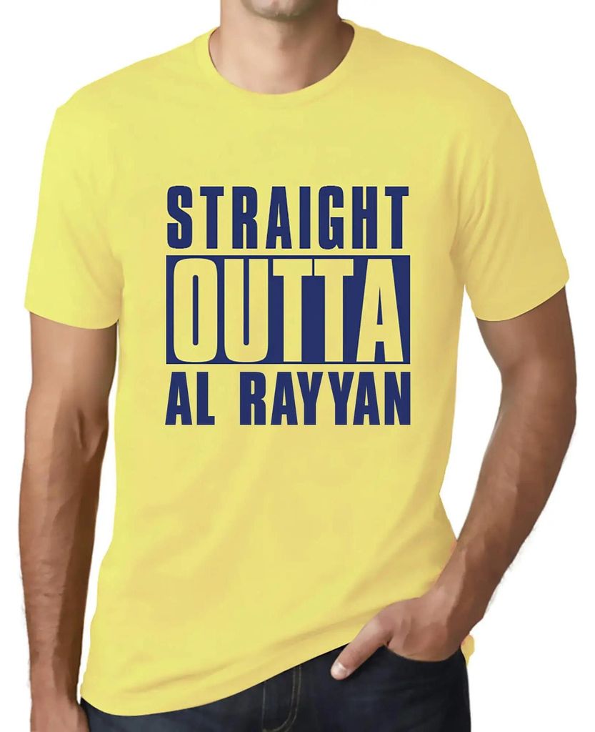 Herren Grafik T-Shirt Direkt aus Al Rayyan – Straight Outta Al Rayyan – Öko-Verantwortlich Vintage Jahrgang Kurzarm Lustige Druck Geburtstag G...