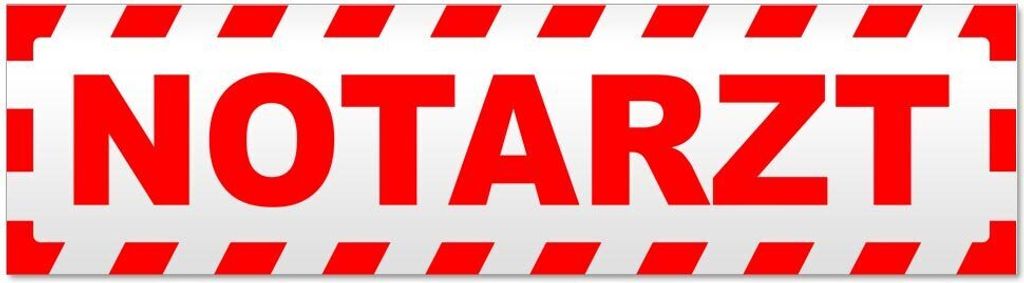 Kiwistar - Autoaufkleber - Rot - 20 x 5,3 cm - Notarzt gestreift - Hinweis Aufkleber Sticker für Auto, Kfz, Fahrrad, PKW, LKW