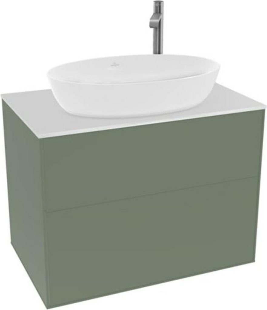 V&B Waschtischunterschrank Wandbeleuchtung Finion 80x60,3cm, Abd.-Pl. wh. m, Oli. m Lac