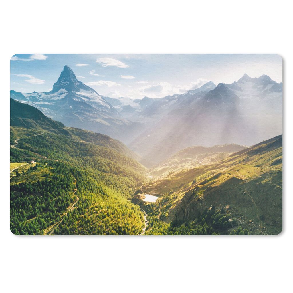 MuchoWow Mauspad Mousepad Berge - Pflanzen - Landschaft 27x18 cm - Mousepads - Maus Mat - Pad - Mausunterlage - Büroartikel - Desk Matten