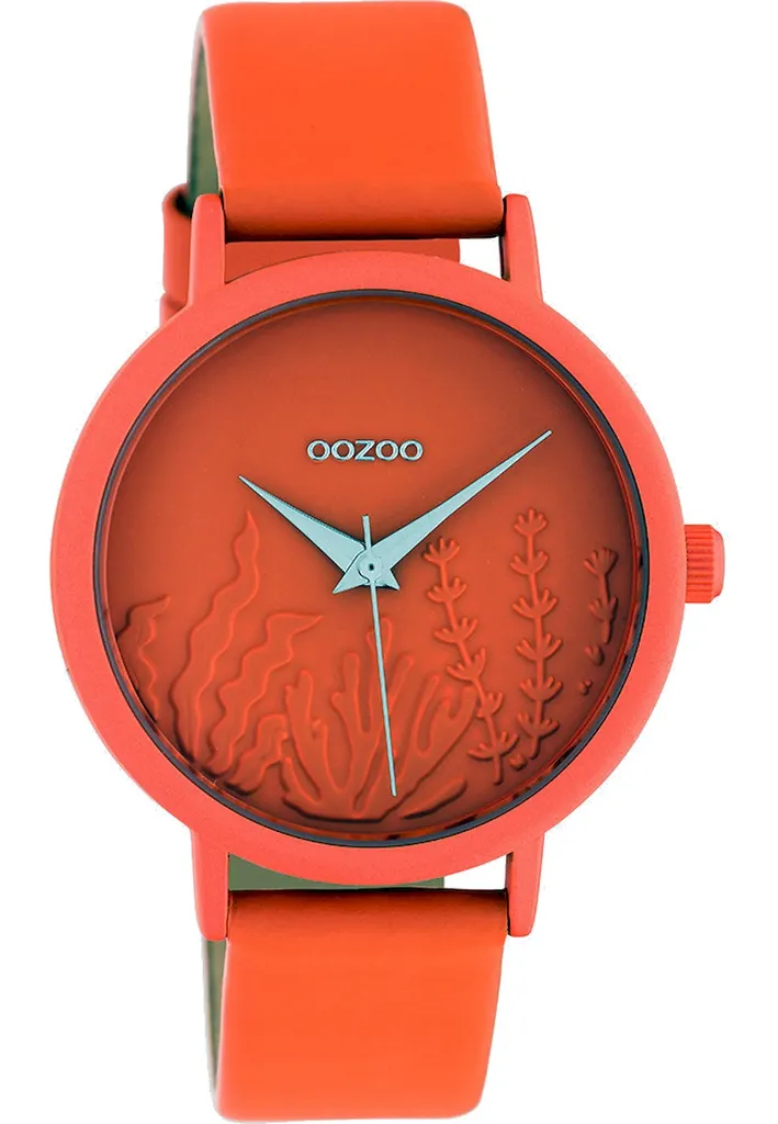 Montre Femme Oozoo C10605 Vintage - Cadran Orange et Bracelet Cuir