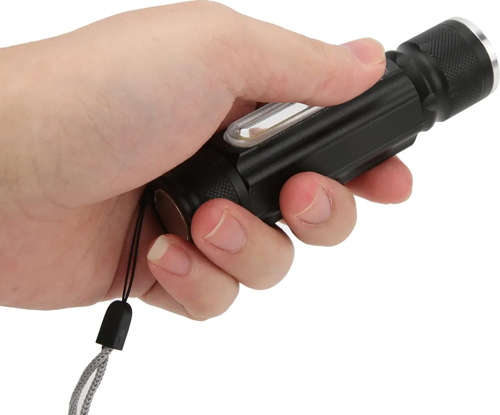 BORDEAG Set 6 Torce LED Mini Impermeabili In Alluminio - Portatili Con Clip, 13,3 Cm, Per Campeggio, Escursioni, Casa, Emergenze - Colore Nero