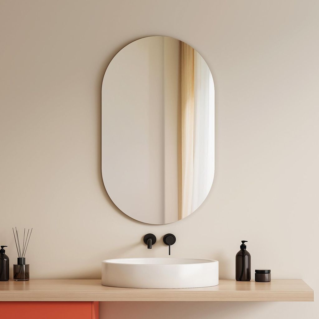 EMKE Wandspiegel 40 x 70 cm Oval Spiegel Rahmenloser Produktbild 