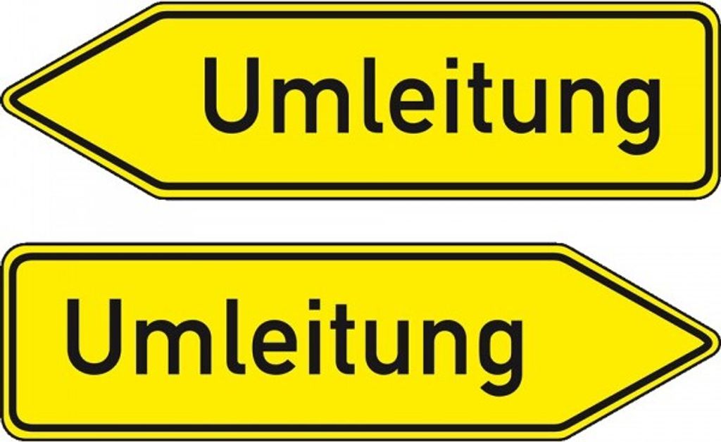 Schild I Verkehrszeichen Umleitungswegweiser, DS, Nr.454-40, Aluminium RA2, r...