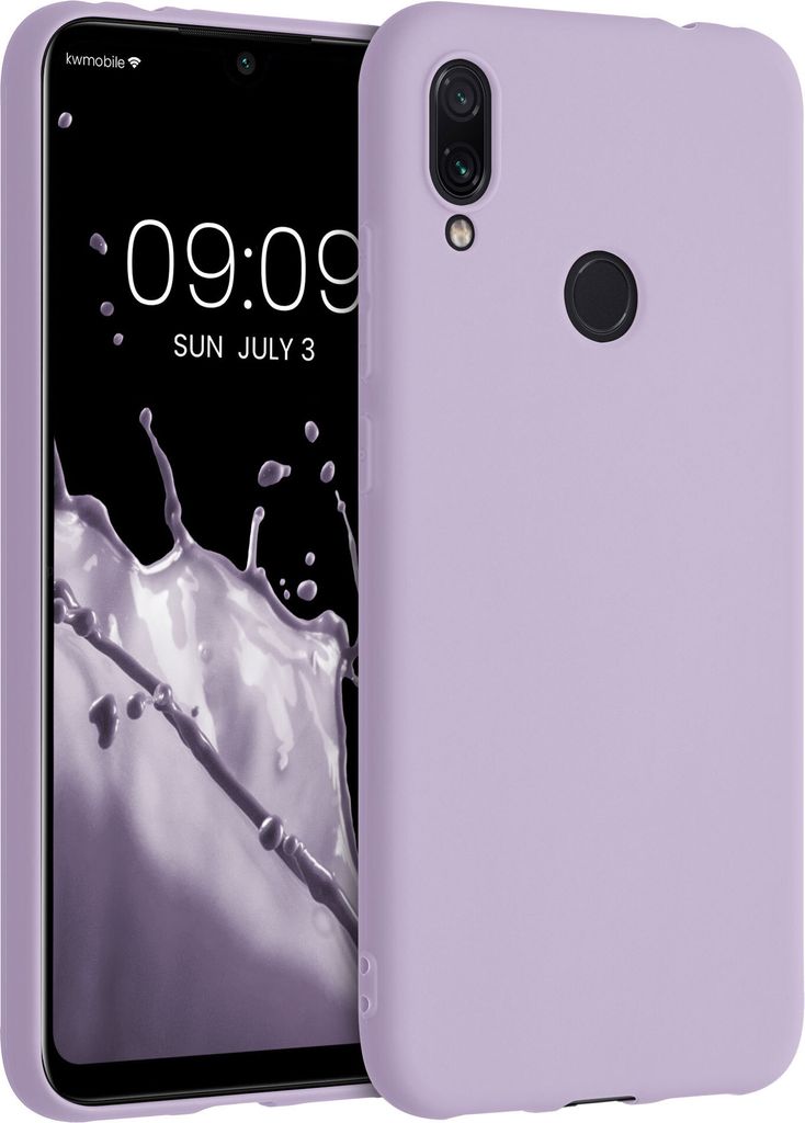 kwmobile Hülle kompatibel mit Xiaomi Redmi Note 7 / Note 7 Pro Hülle - weiches TPU Silikon Case - Cover geeignet für kabelloses Laden - Lavendel