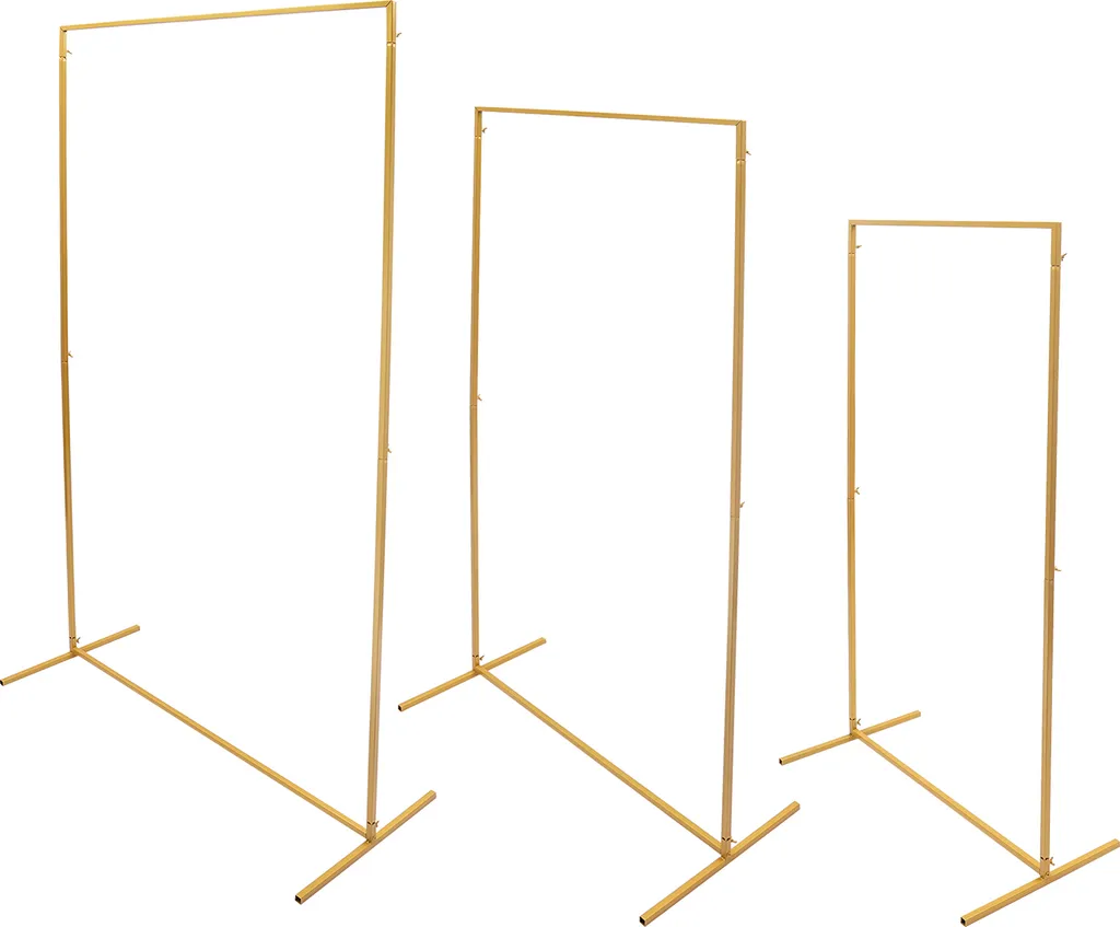 Support fond de mariage doré lot de 3 structures pour décor stable