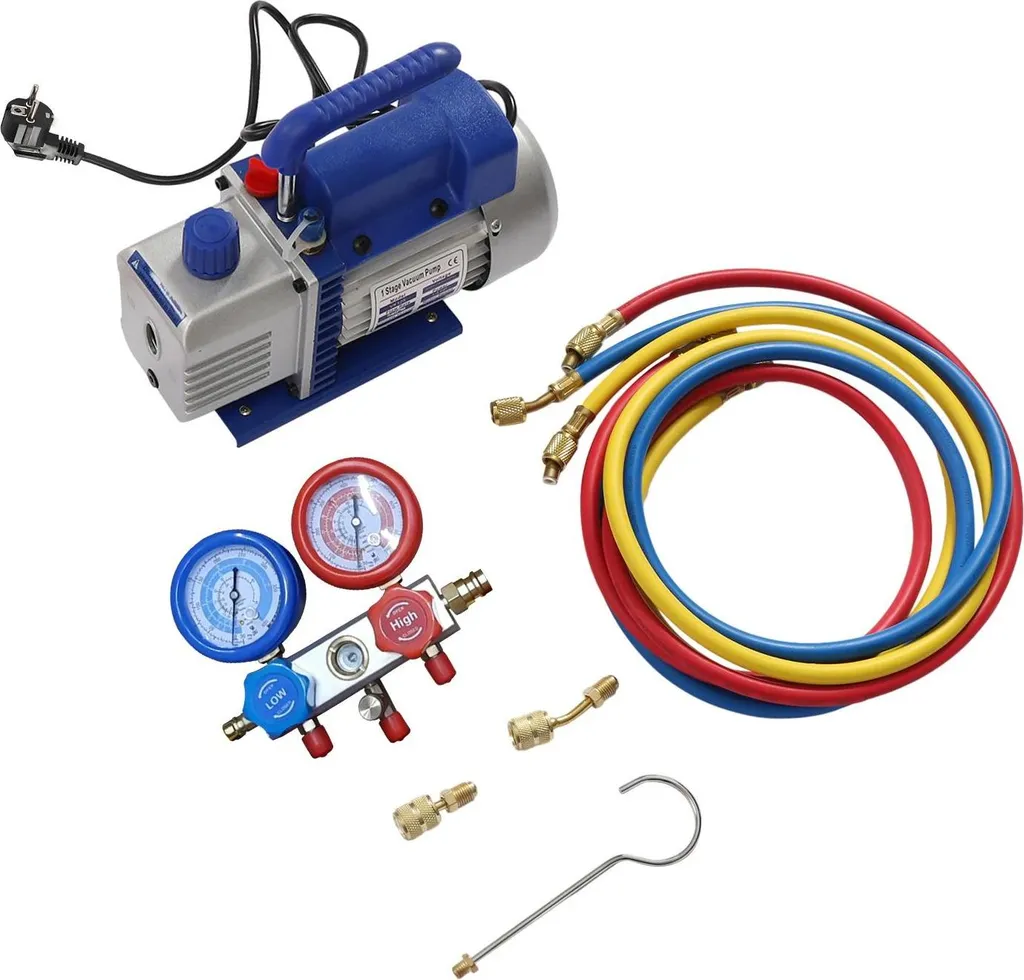 Pompe à Vide pour Climatisation Voiture avec Manomètre de Diagnostic