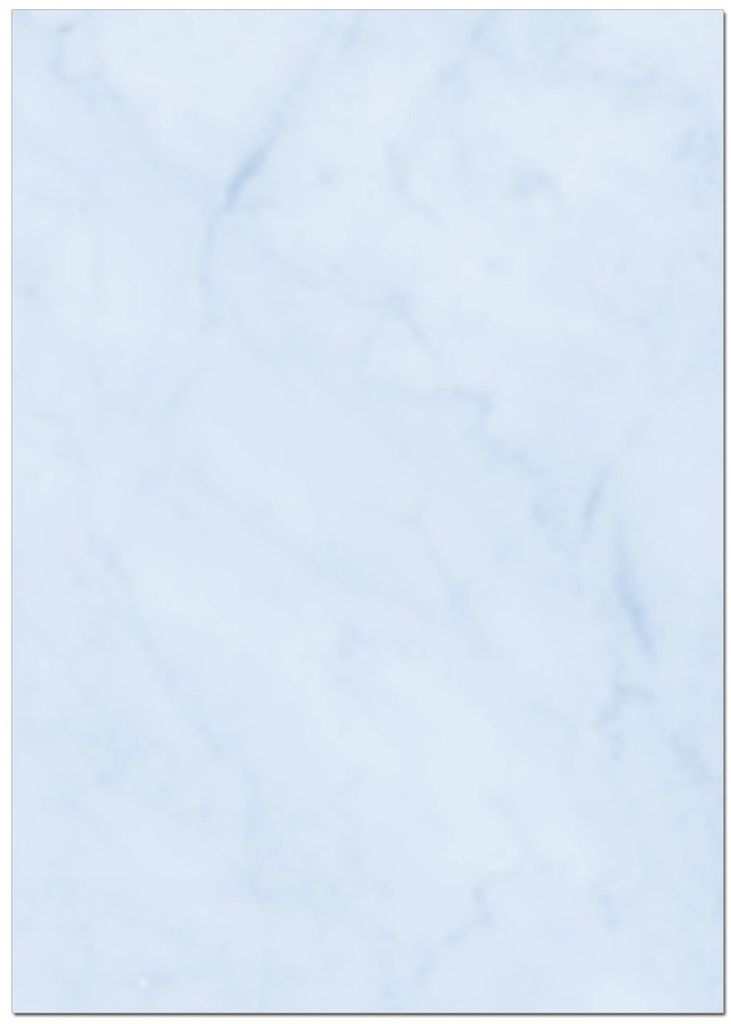 Gastronomie Papier (Blau-Marmor, A4, 100 Blatt) für Speisekarten. Einseitig bedrucktes Briefpapier, für alle Drucker/Kopierer geeignet