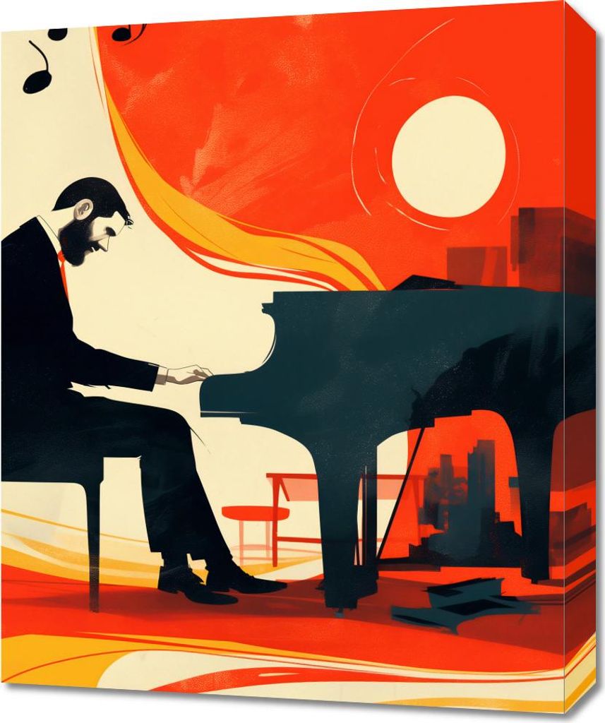 Bild 50x60cm Pianist