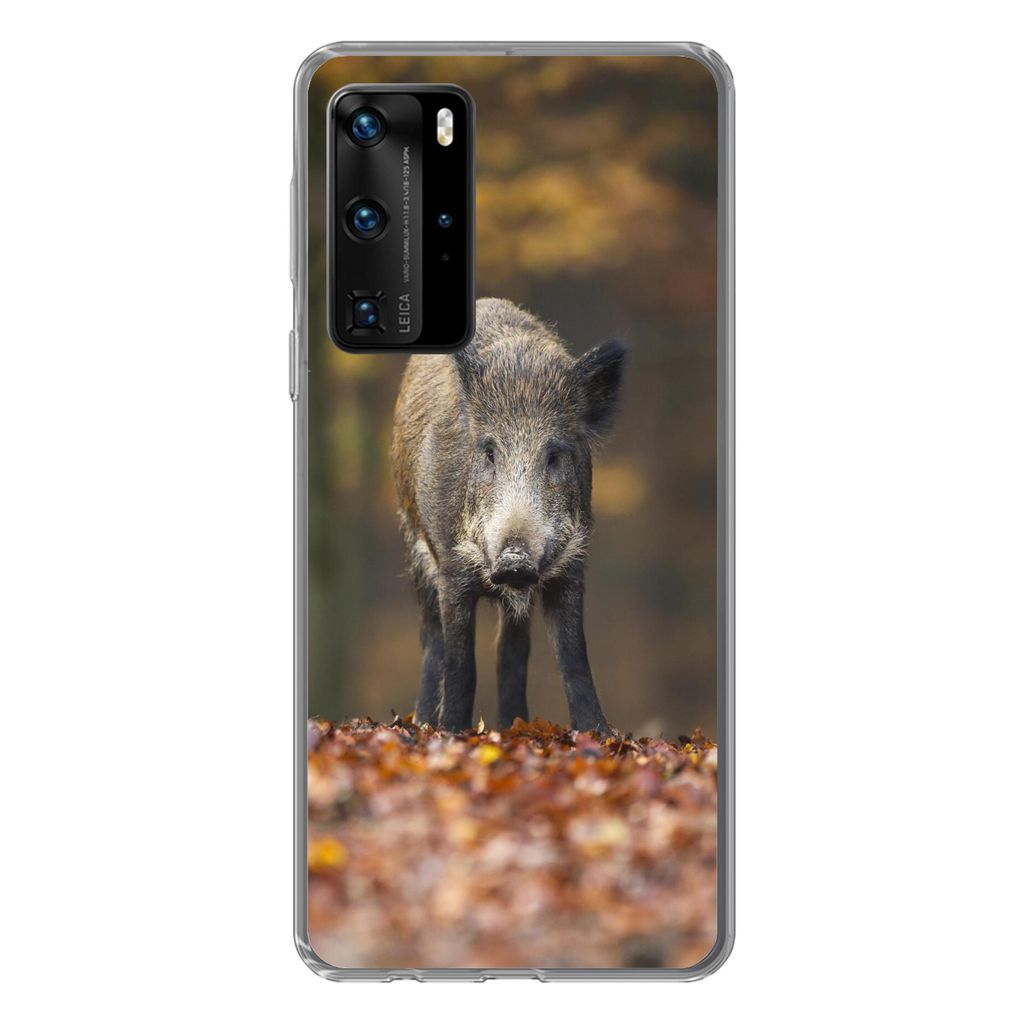 MuchoWow Handyhülle Schutzhülle Hülle für Huawei P40 Pro Wildtier - Wald - Herbst Silikon Softcase Handy Hülle - Schutz