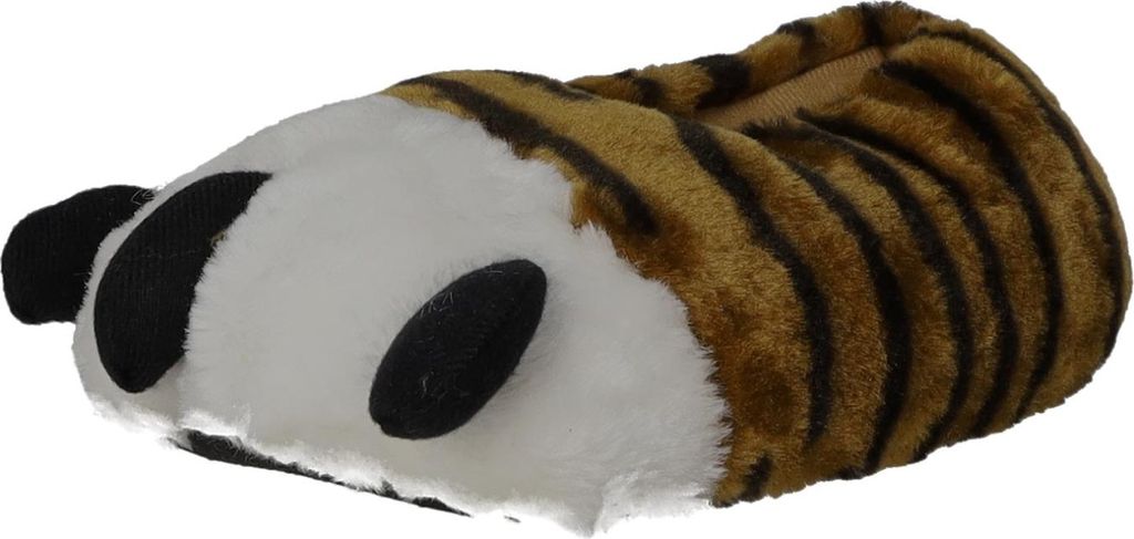 Home Comfort Kinder-Fun-Hausschuh Tiger-Tatze Braun-Weiß-Schwarz, Farbe:braun, EU Größe:28