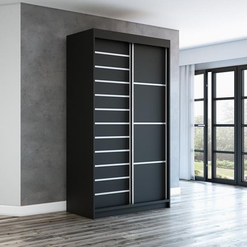 Schwebetürenschrank, 2-türig Schrank! Moderne Garderobe für Produktbild 