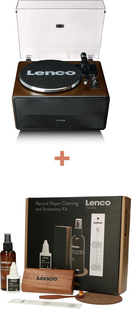 Lenco LS-470WA - Plattenspieler mit eingebauten Lautsprechern und Bluetooth - Walnuss