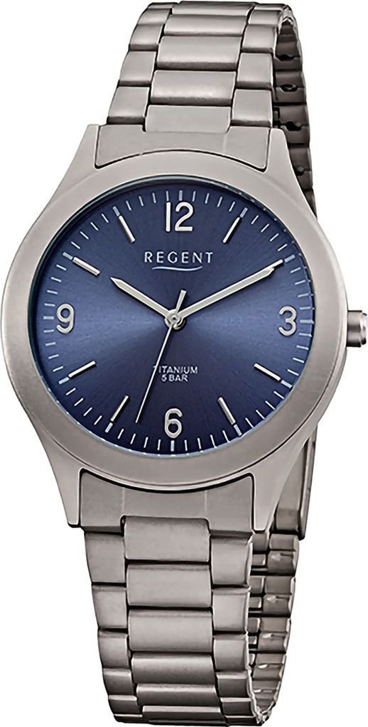 Regent Metall Herren Uhr Armbanduhr Quarz grau Metallarmband D2URF1438