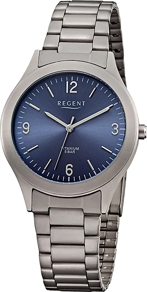 Montre Quartz Homme Regent en acier gris avec bracelet métallique chic