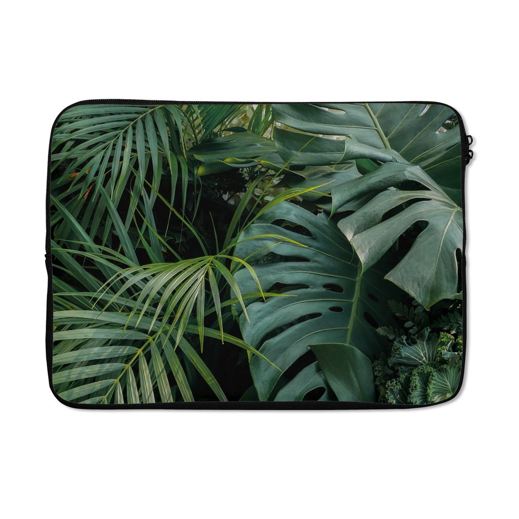 MuchoWow Laptop Hülle 13 Zoll Pflanzen - Dschungel - Blätter - Tropisch Laptoptasche - Laptophülle - Sleeve - Rundumschutz