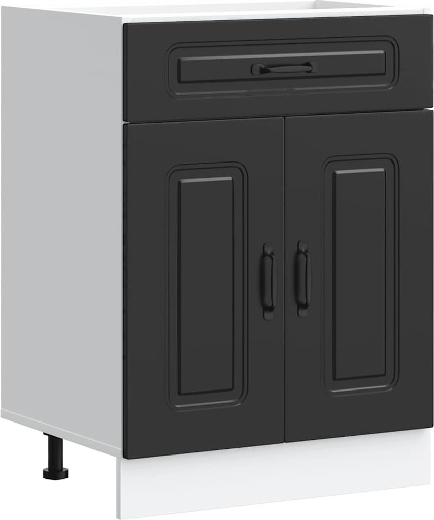 Küchenunterschrank Kalmar Schwarz Holzwerkstoff