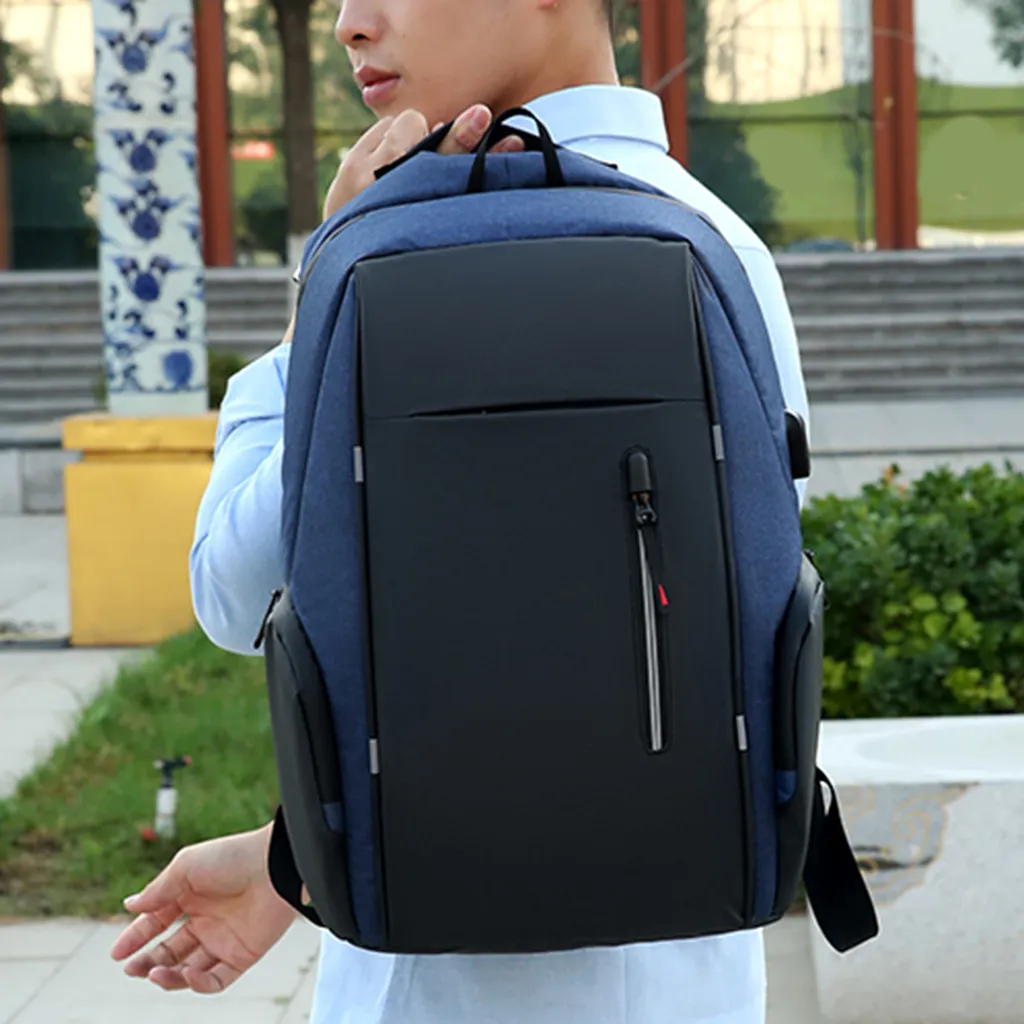 Sac à dos informatique 17" étanche gris avec port de charge USB - 15