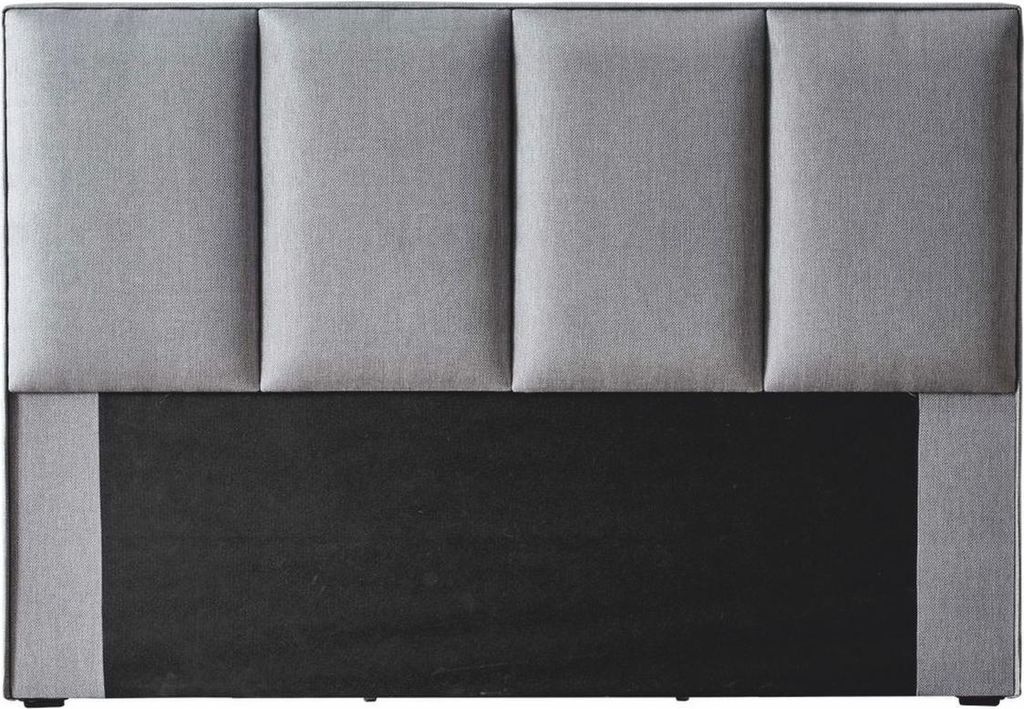 Casa Padrino Luxus Bett-Kopfteil Grau / Schwarz 200 cm - Schlafzimmer Möbel