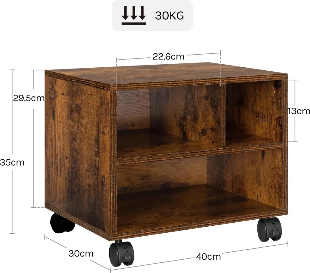 Meuble Support Imprimante Mobile Petit Chariot de Bureau sur Roues - 7