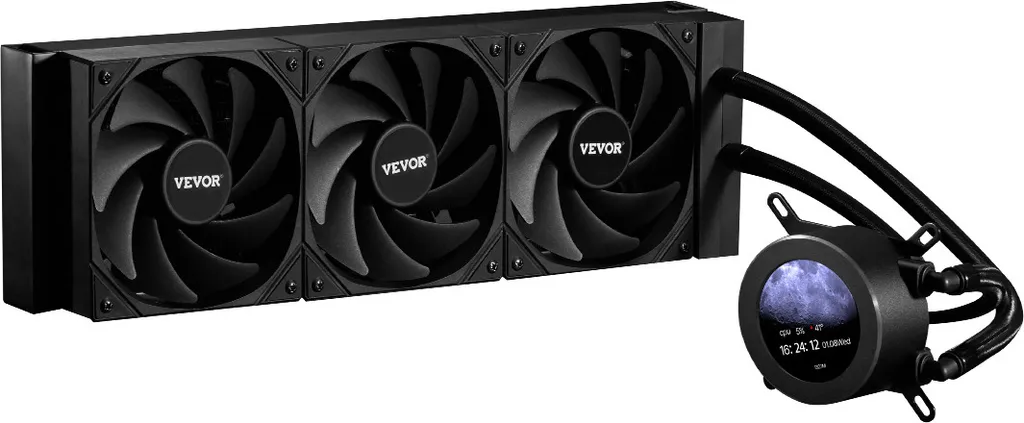 Raffreddatore a liquido per CPU VEVOR, dissipatore a liquido per CPU AIO, 3 ventole PWN da 120 mm, ventola della CPU con massimo 2200 giri/min, compatibile con Intel 115X/1366/2011/1700/1200, AMD AM4/AM5