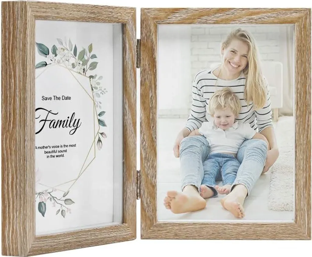 Cadre photo en bois double face Allecto pour décoration de table