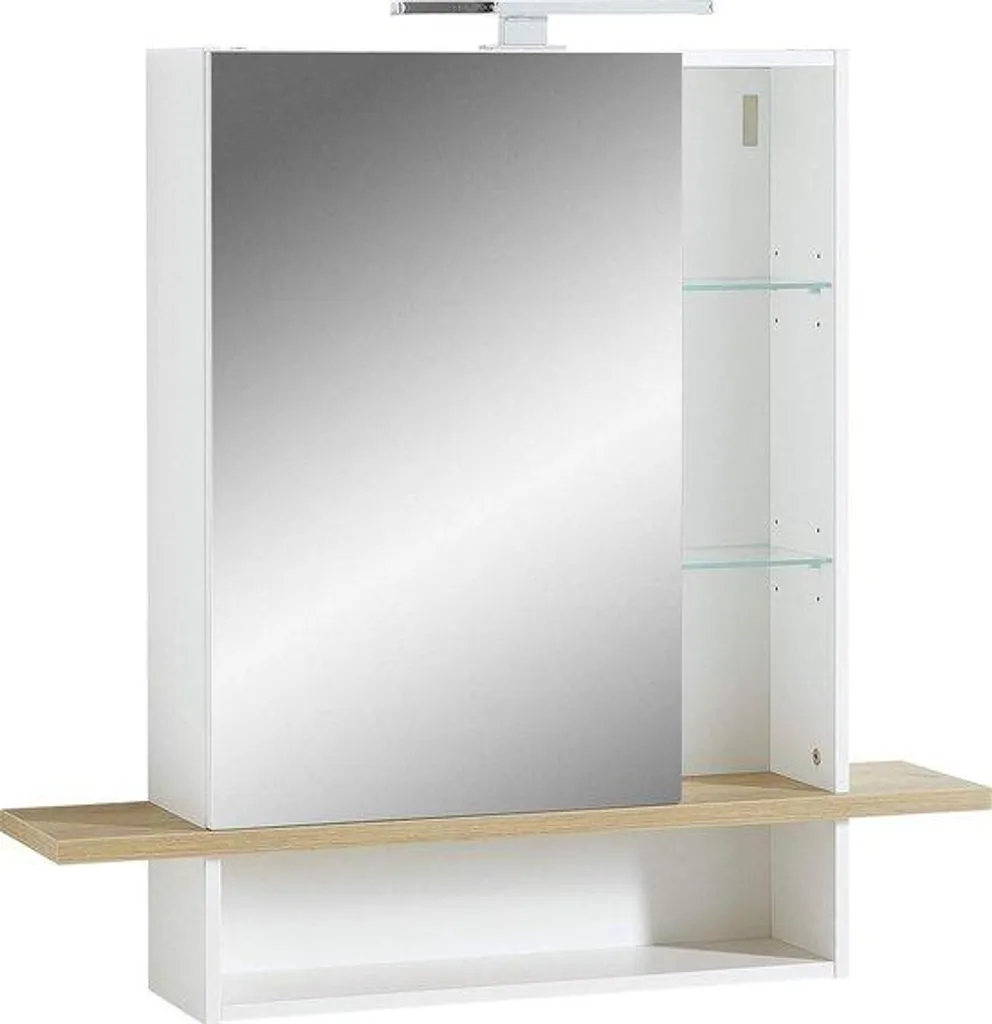 Aménagez votre salle d'eau avec ce meuble LED aspect chêne de 90 cm