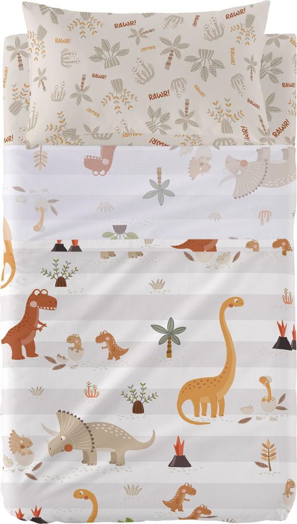 Dino family Oberlaken set kinderbett 2 teiliges 120x180 cm (Kinderbett) 100% Baumwolle Hergestellt in Europa