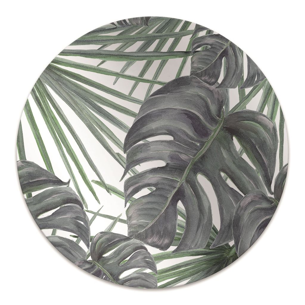 Rundmatte - Stuhlunterlage Bürostuhlunterlage - Rund Ø 100 cm - Bodenmatte - Fußmatte - Exotische Vegetation