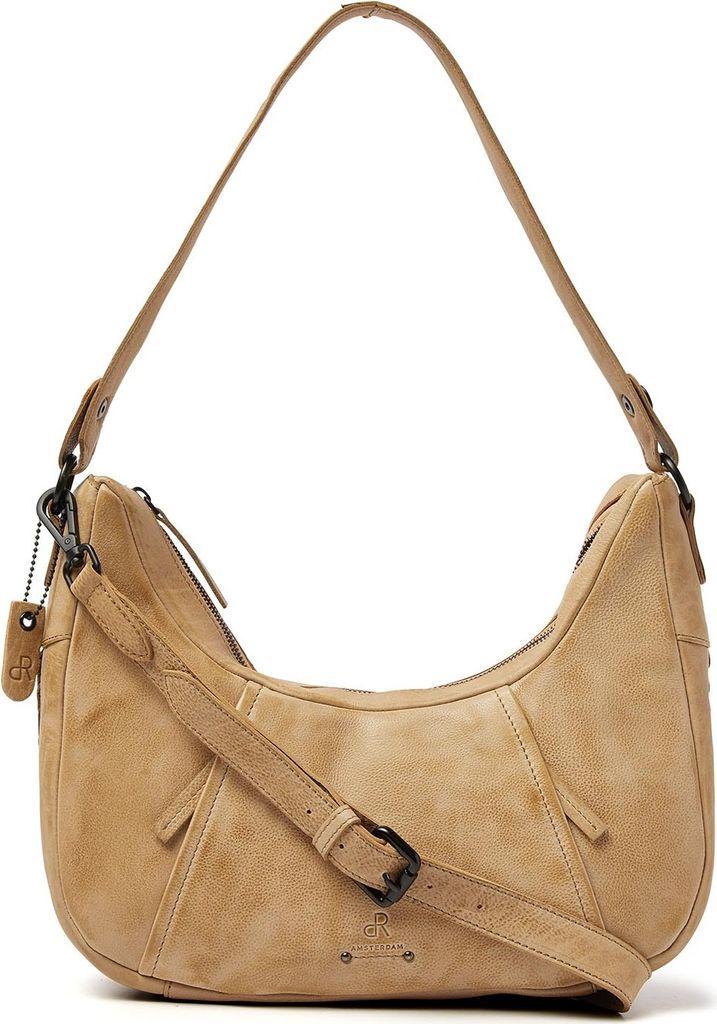 dR Amsterdam Handtasche | Damen Umhängetasche | Damen Leder Schultertasche | Damen Henkeltasche | Tampa - 933721 Beige