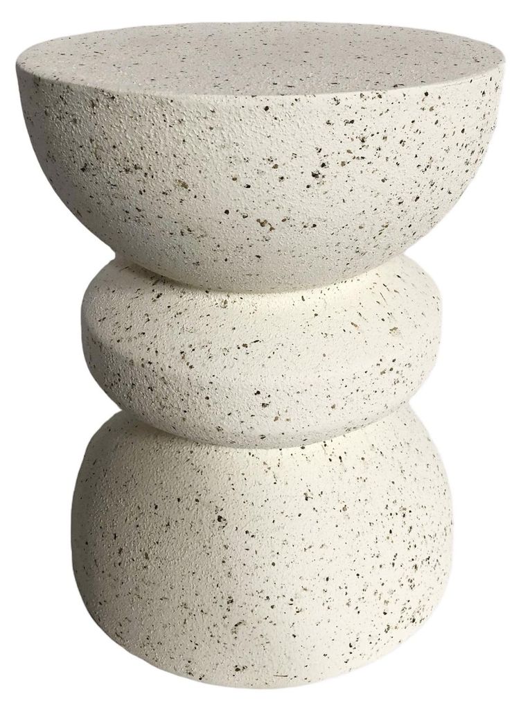 Couchtisch Moderner Rebecca Mobili Ferra 44,5x35x35 cm MGO Weiß Schwarz