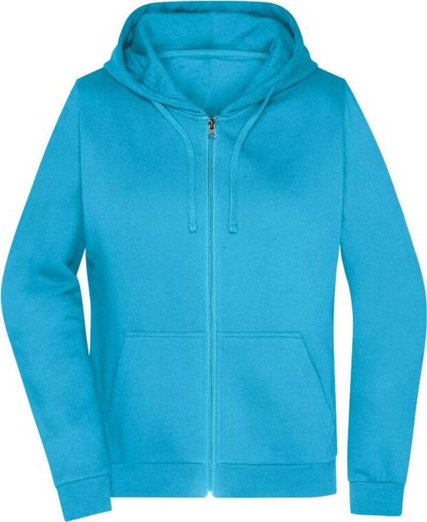 Klassische Sweatjacke mit Kapuze turquoise, Gr. M Produktbild 