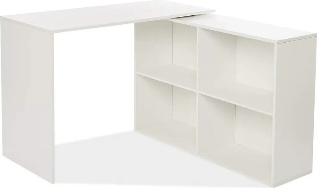 Bureau d'ordinateur en L Table de Travail avec 4 Tablettes Latérales - 12