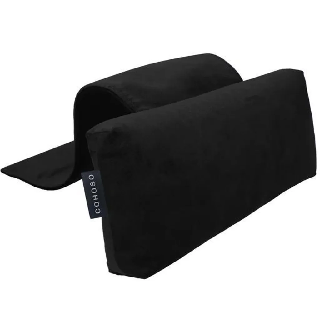 COHOSO Coussin Cervical Appui-tête Velours Noir pour Canapé et Fauteuil