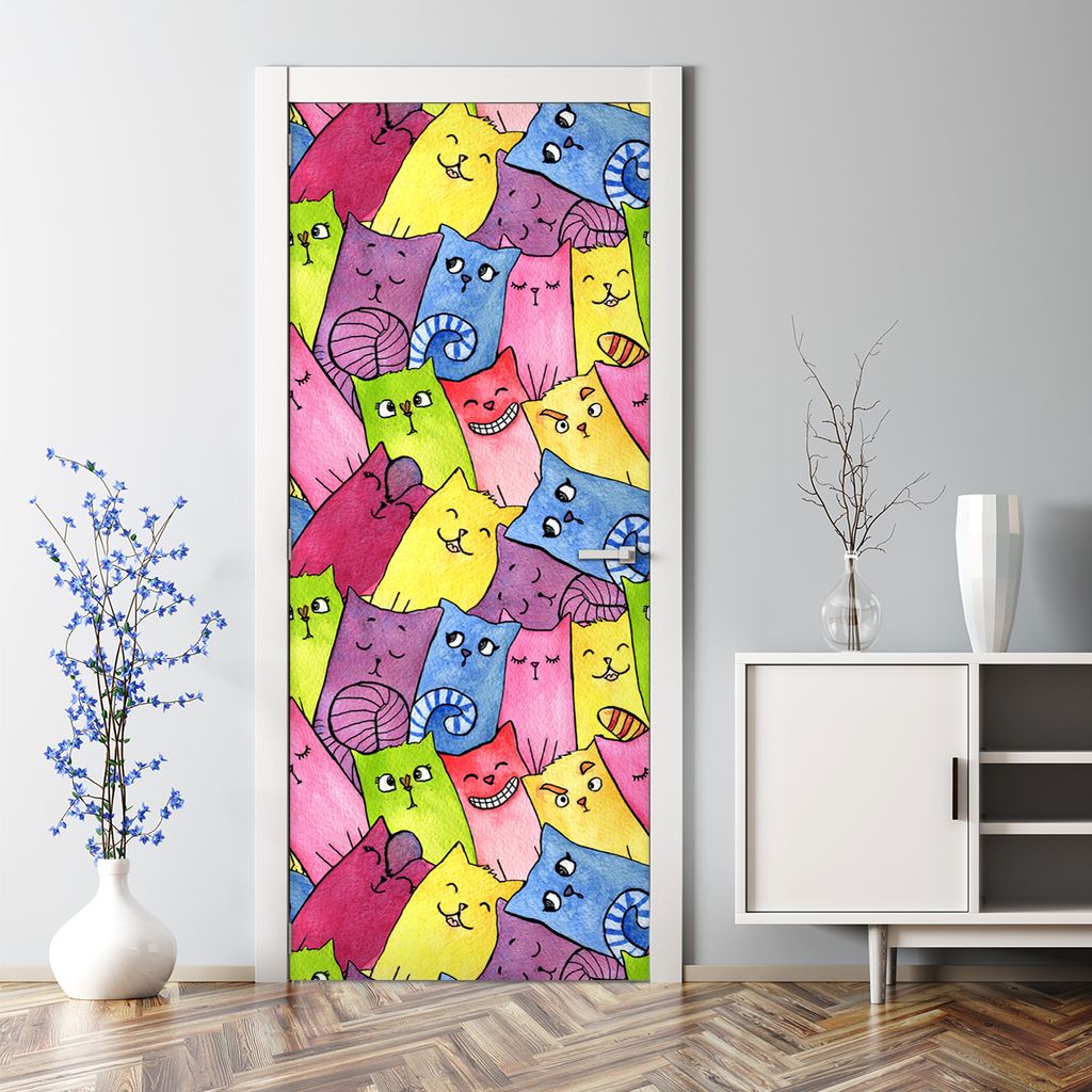Dekorative Aufkleber Türtapete selbstklebend Tattoo Klebefolie Aquarell Orangen 70 x 200 cm