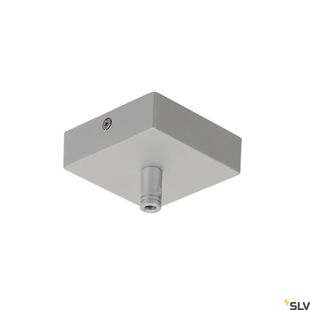 Cache-piton carré GLENOS Argent pour suspension luminaire 8,5x8,5x2,7cm