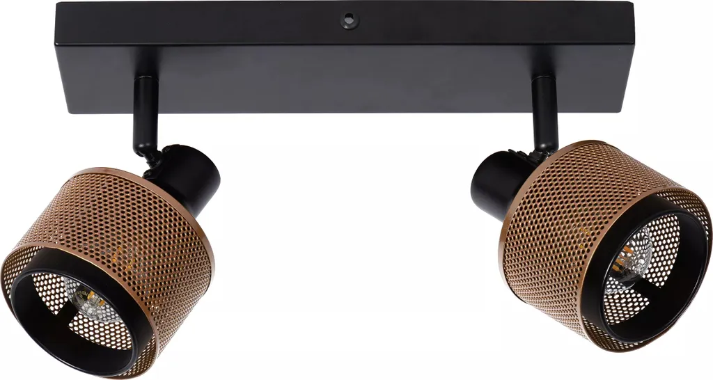 Plafonnier industriel RAFA Lucide 2xE14 Noir et Or Design Rétro