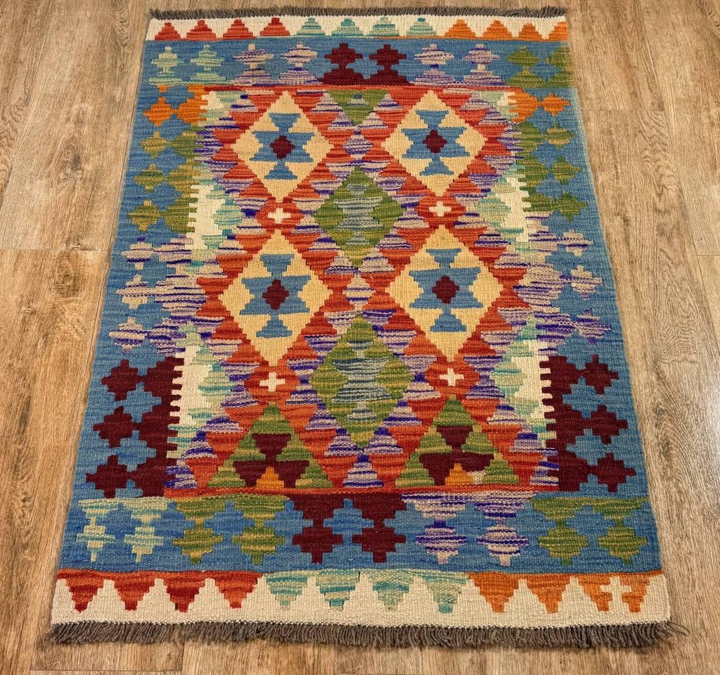 Teppich KELIM ORIGINAL | Farbe: Multi; Größe: 81x119 cm | strapazierfähig und leicht zu reinigen | Wohnzimmer | Schlafzimmer