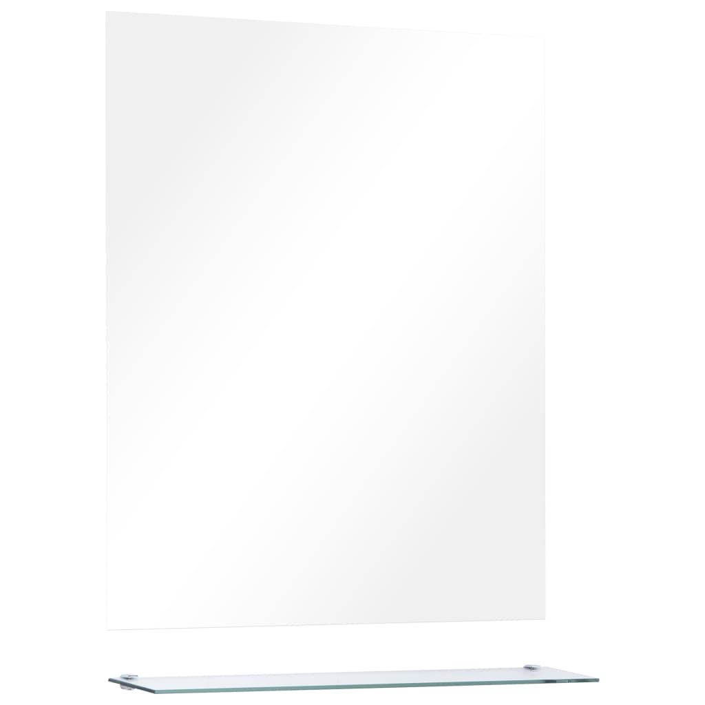 vidaXL Lustro ścienne z półką 50×60 cm szkło hartowane Zdjęcie produktu 