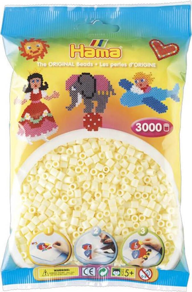 Hama Beutel mit 3000 Midi-Bügelperlen : creme Farbe: creme