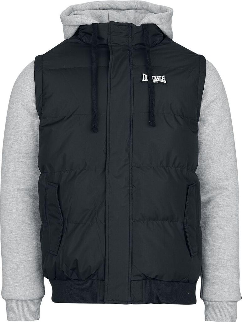 Giacca da uomo con cappuccio regular fit DOWPOT Nero/Grigio Immagine del prodotto 