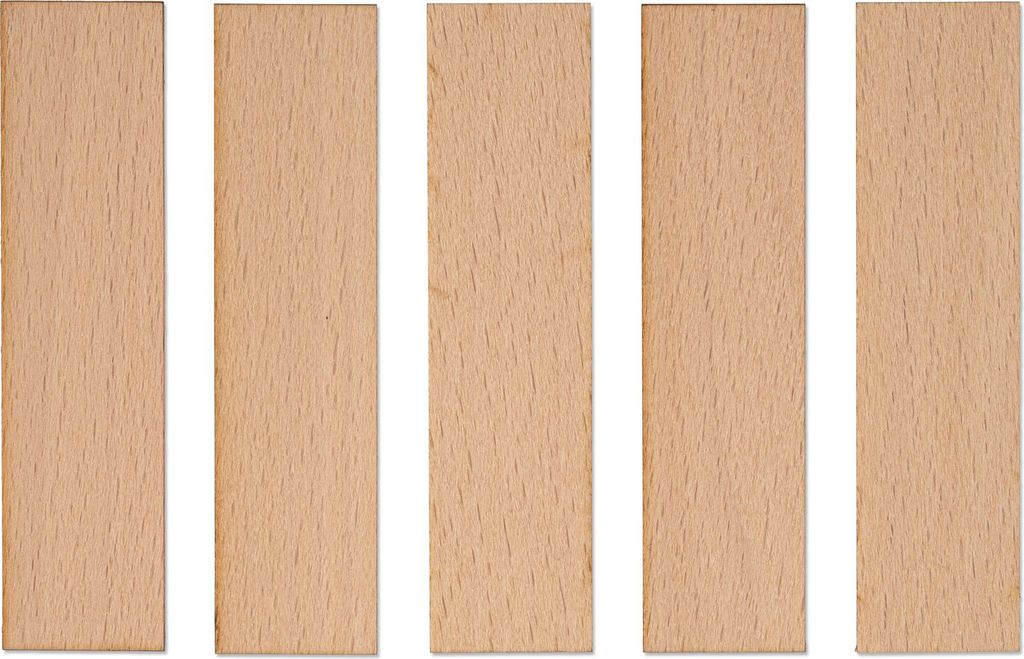 Holzdochte für Kerzen, 100 x 25 x 1 mm, 5 Stück