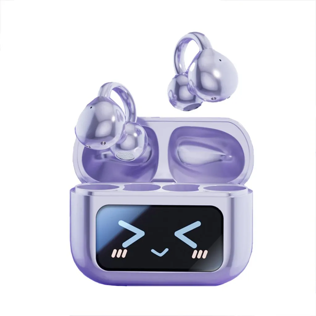 Auricolari AI Traduzione Istantanea INF Clip-On Touchscreen Viola