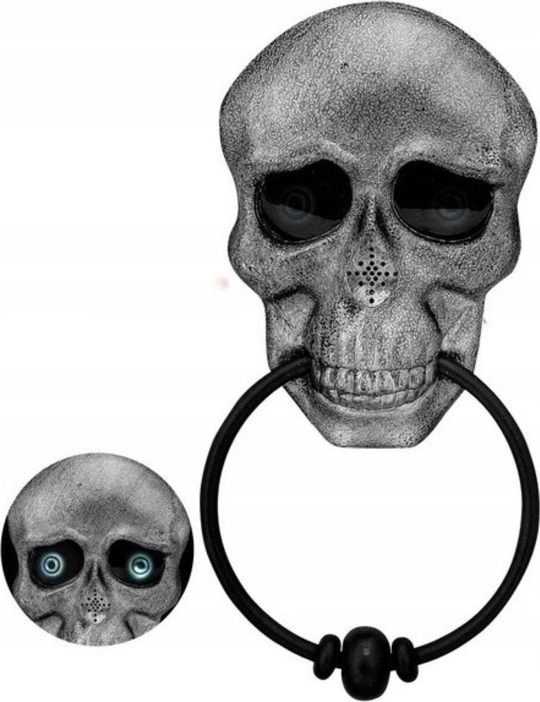 Halloween Dekofigur "Schädel Türklopfer" Animiert Produktbild 